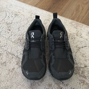 On cloud black waterproof sneakers
